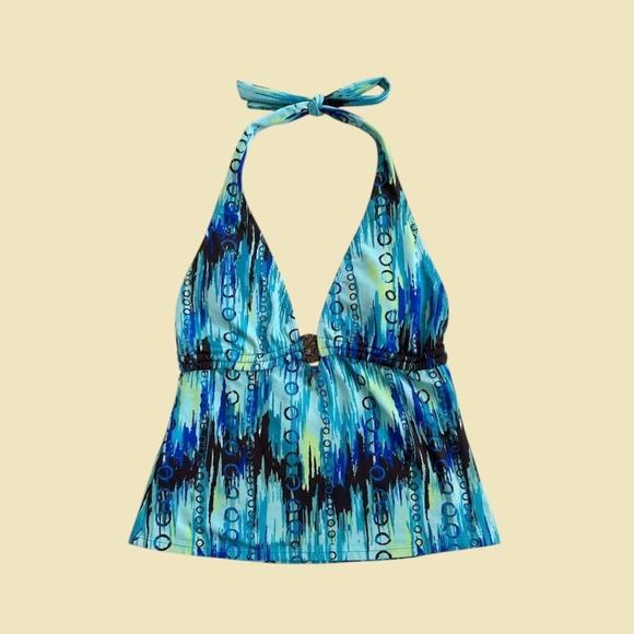 Faded Glory Other - Vintage Faded Glory y2k Halter Tankini Top Swimwear MEDIUM Beach Summer